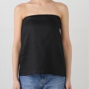 Mikoh Black Strapless Linen Camisole